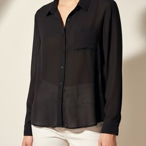 Elegant Black Sheer Women's Blouse